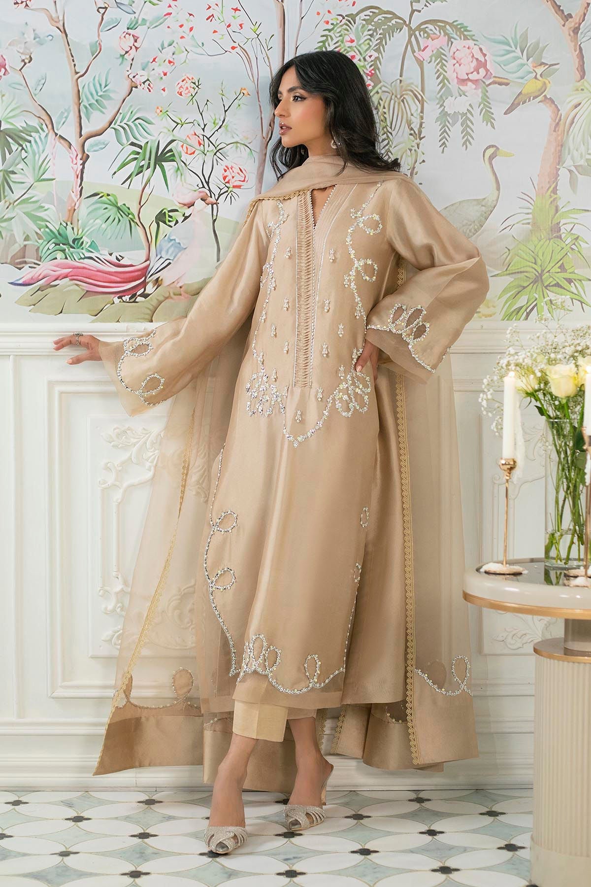 Annus Abrar | Sehr Eid Luxe | Alyra Sand - by - Libasekhas UK - Registered Vendor of : Annus Abrar - 100% Original Designer Dresss