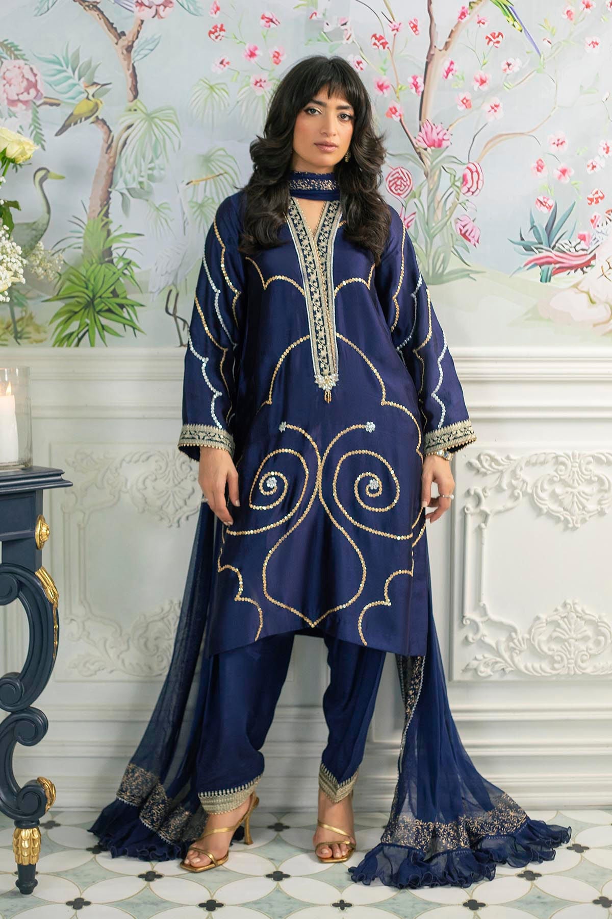 Annus Abrar | Sehr Eid Luxe | Izali Midnight - by - Libasekhas UK - Registered Vendor of : Annus Abrar - 100% Original Designer Dresss