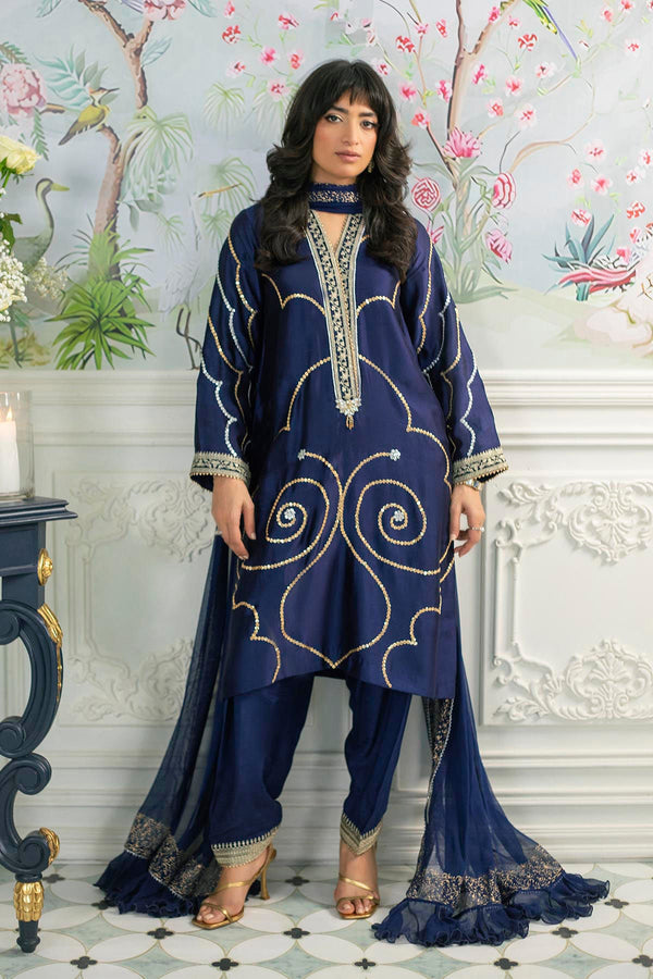 Annus Abrar | Sehr Eid Luxe | Izali Midnight - by - Libasekhas UK - Registered Vendor of : Annus Abrar - 100% Original Designer Dresss