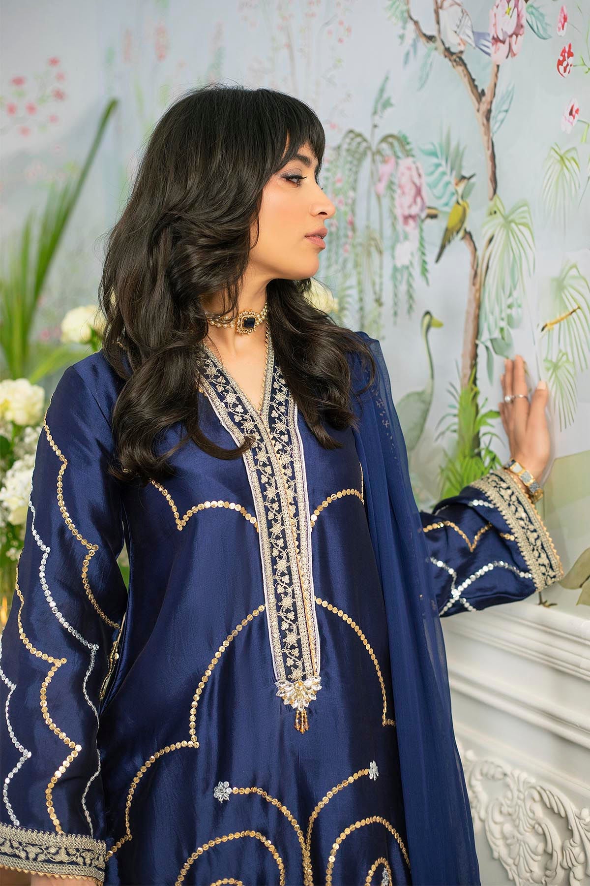 Annus Abrar | Sehr Eid Luxe | Izali Midnight - by - Libasekhas UK - Registered Vendor of : Annus Abrar - 100% Original Designer Dresss