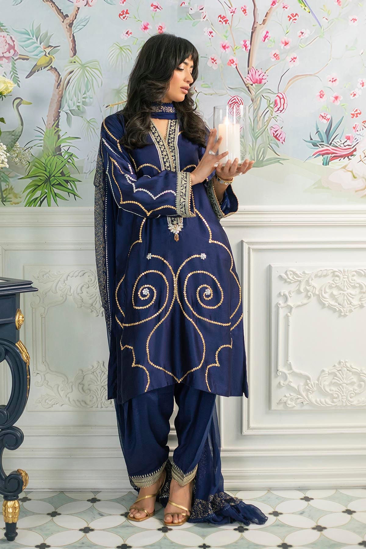 Annus Abrar | Sehr Eid Luxe | Izali Midnight - by - Libasekhas UK - Registered Vendor of : Annus Abrar - 100% Original Designer Dresss