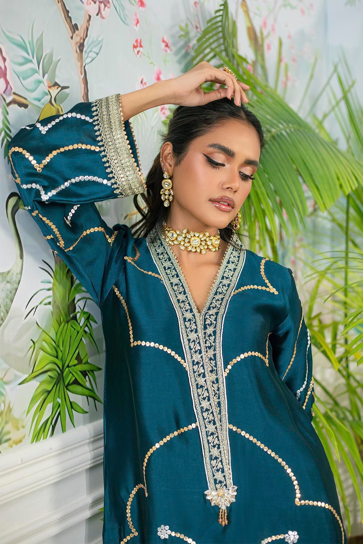 Annus Abrar | Sehr Eid Luxe | Izali Deep Teal - by - Libasekhas UK - Registered Vendor of : Annus Abrar - 100% Original Designer Dresss