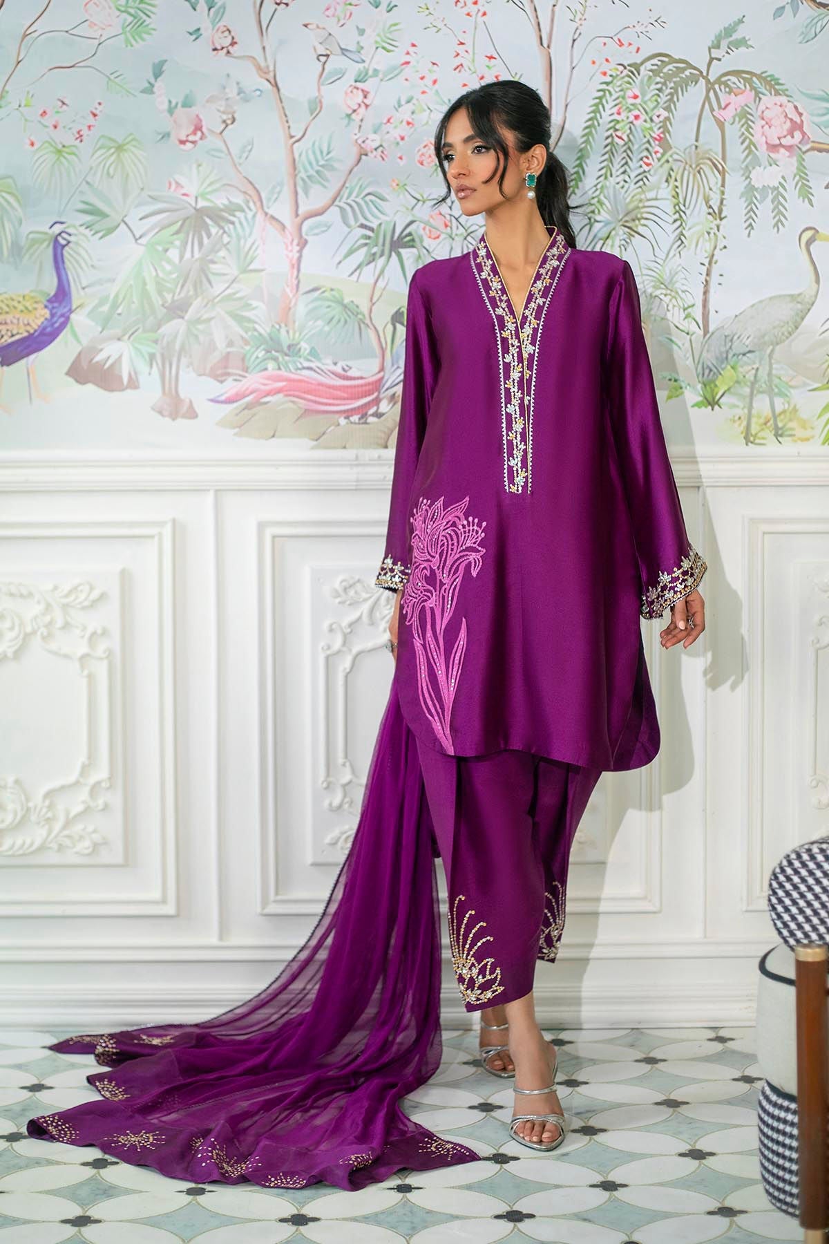 Annus Abrar | Sehr Eid Luxe | Melanie Plum - by - Libasekhas UK - Registered Vendor of : Annus Abrar - 100% Original Designer Dresss