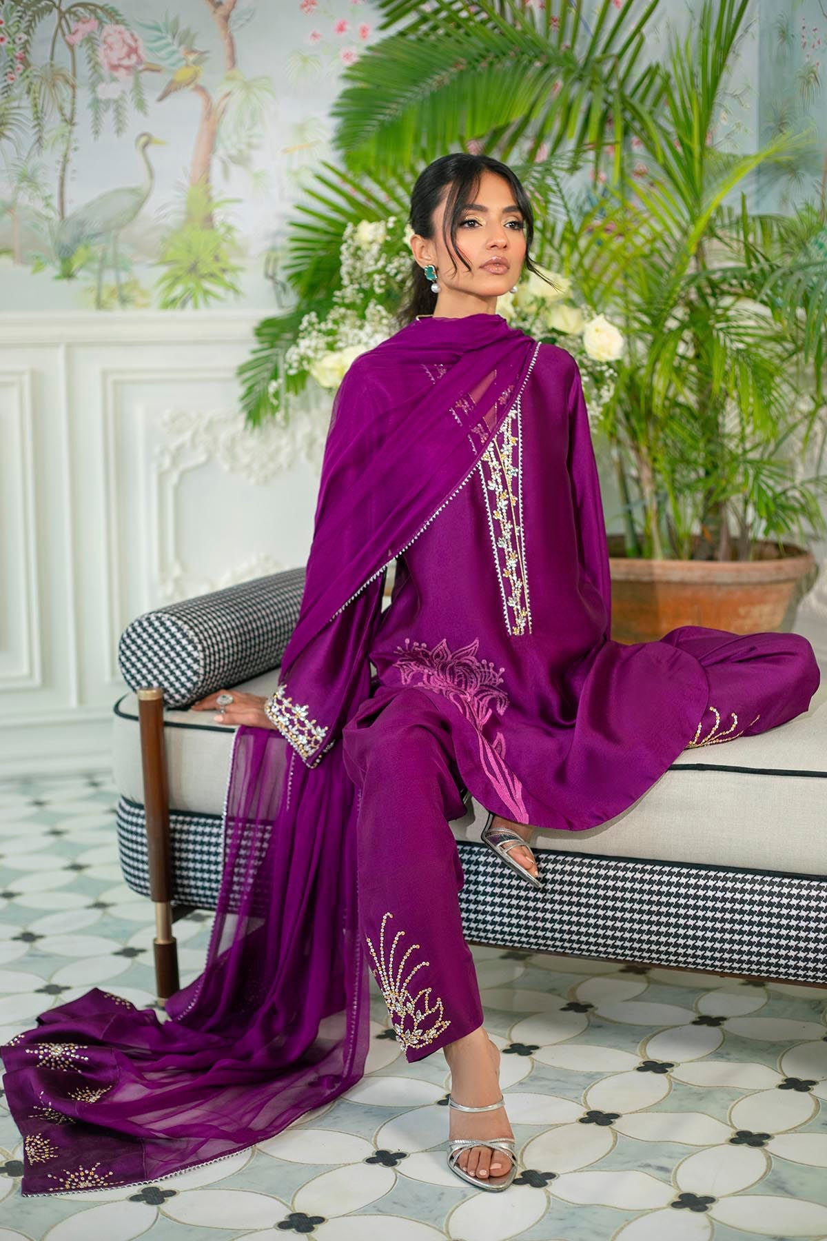 Annus Abrar | Sehr Eid Luxe | Melanie Plum - by - Libasekhas UK - Registered Vendor of : Annus Abrar - 100% Original Designer Dresss
