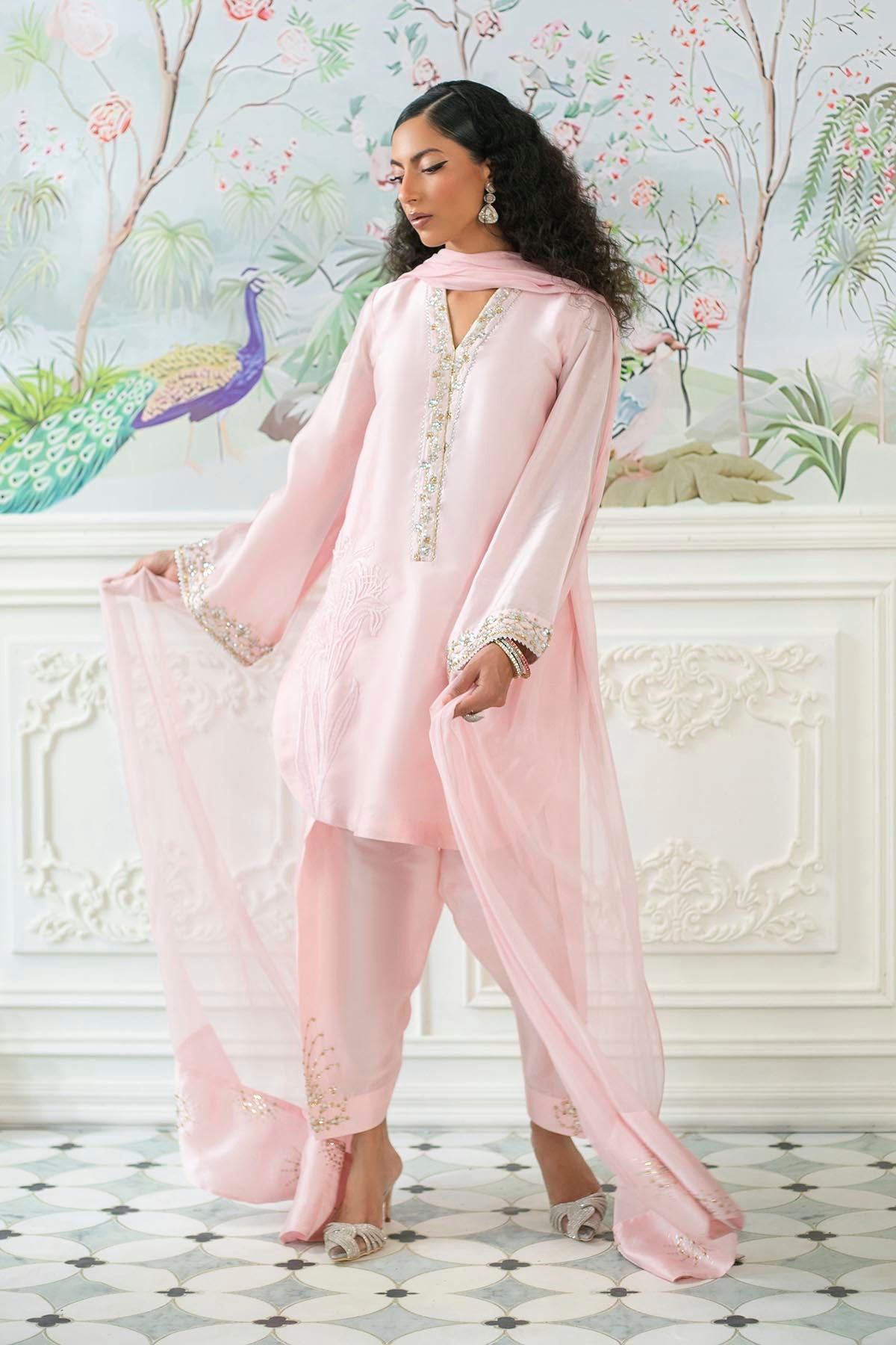 Annus Abrar | Sehr Eid Luxe | Melanie Rose Pink - by - Libasekhas UK - Registered Vendor of : Annus Abrar - 100% Original Designer Dresss