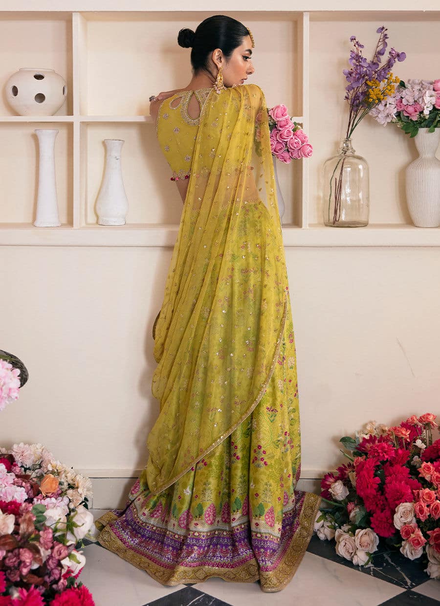 Farah Talib Aziz | Mayna Festive Luxe | ELIKA LIME - by - Libasekhas UK - Registered Vendor of : Farah Talib Aziz - 100% Original Designer Dresss