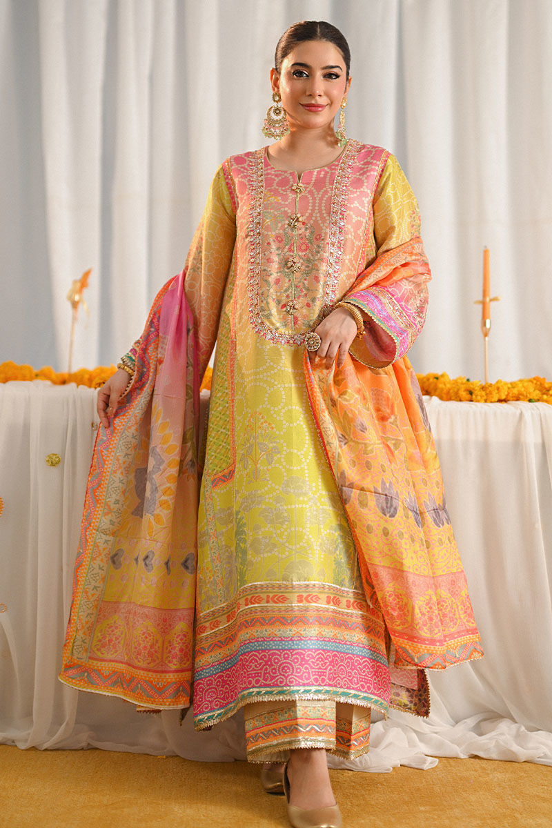 Ansab Jahangir | Digital Silk | Miraal Shirt and Dupatta - by Libasekhas UK - Registered Vendor of : Ansab Jahangir - 100% Original Designer Dress