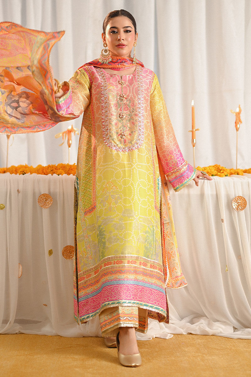 Ansab Jahangir | Digital Silk | Miraal Shirt and Dupatta - by Libasekhas UK - Registered Vendor of : Ansab Jahangir - 100% Original Designer Dress