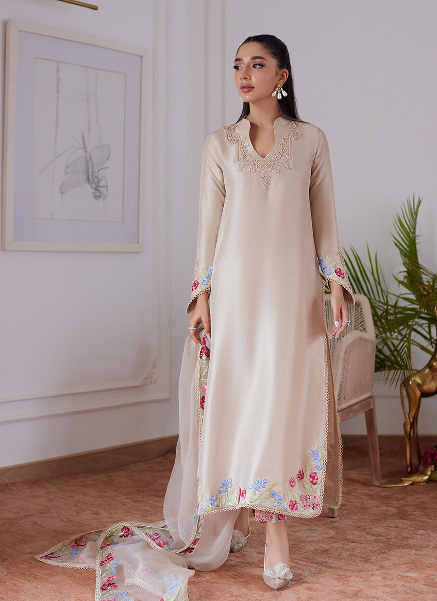 Farah Talib Aziz | Luna Eid Collection 24 | LIARA SAND - by - Libasekhas UK - Registered Vendor of : Farah Talib Aziz - 100% Original Designer Dresss