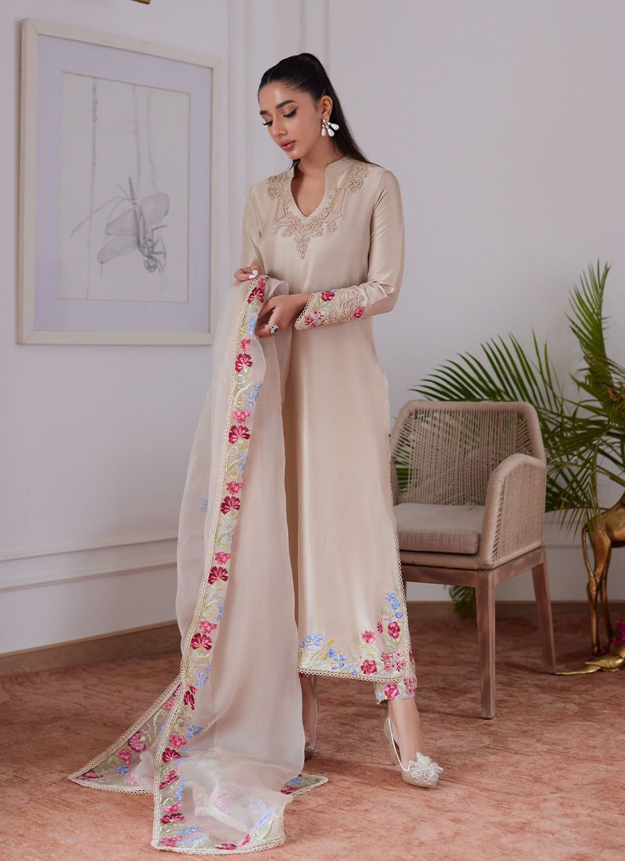 Farah Talib Aziz | Luna Eid Collection 24 | LIARA SAND - by - Libasekhas UK - Registered Vendor of : Farah Talib Aziz - 100% Original Designer Dresss