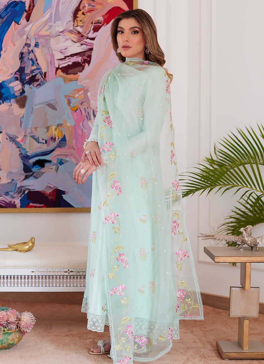Farah Talib Aziz | Luna Eid Collection 24 | ELYSSIA MINT - by - Libasekhas UK - Registered Vendor of : Farah Talib Aziz - 100% Original Designer Dresss