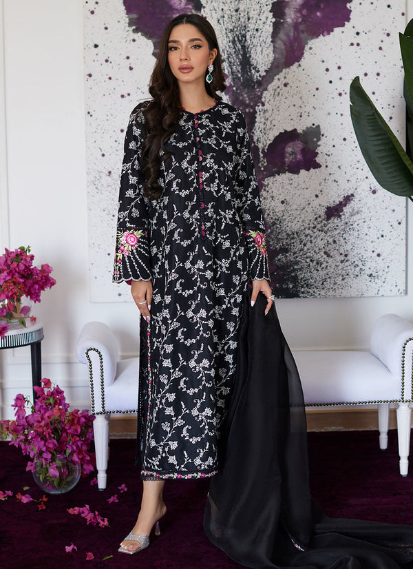 Farah Talib Aziz | Luna Eid Collection 24 | VITTORIA BLACK - by - Libasekhas UK - Registered Vendor of : Farah Talib Aziz - 100% Original Designer Dresss