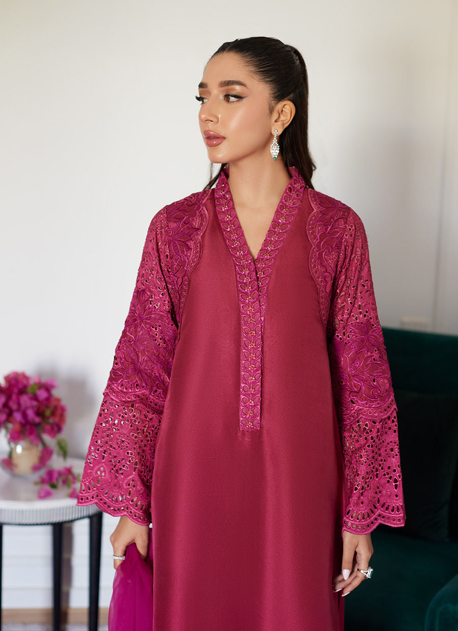 Farah Talib Aziz | Luna Eid Collection 24 | HONORINE MAGENTA - by - Libasekhas UK - Registered Vendor of : Farah Talib Aziz - 100% Original Designer Dresss