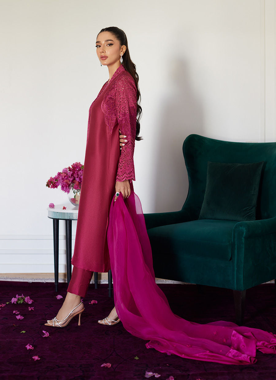Farah Talib Aziz | Luna Eid Collection 24 | HONORINE MAGENTA - by - Libasekhas UK - Registered Vendor of : Farah Talib Aziz - 100% Original Designer Dresss