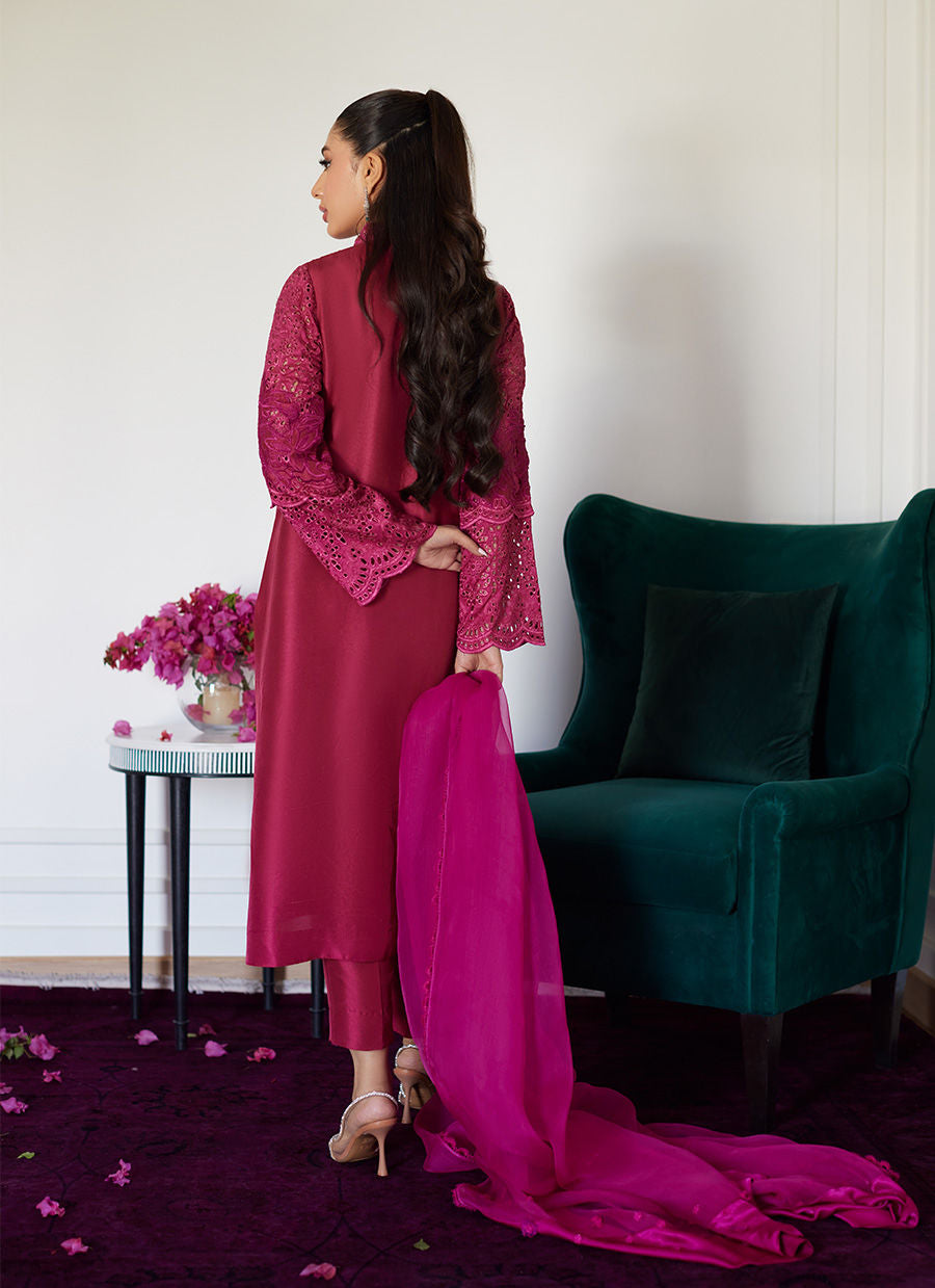 Farah Talib Aziz | Luna Eid Collection 24 | HONORINE MAGENTA - by - Libasekhas UK - Registered Vendor of : Farah Talib Aziz - 100% Original Designer Dresss