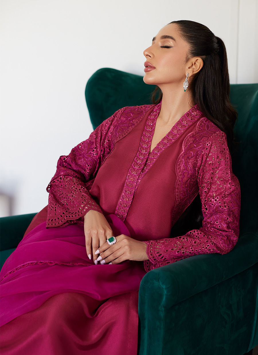 Farah Talib Aziz | Luna Eid Collection 24 | HONORINE MAGENTA - by - Libasekhas UK - Registered Vendor of : Farah Talib Aziz - 100% Original Designer Dresss