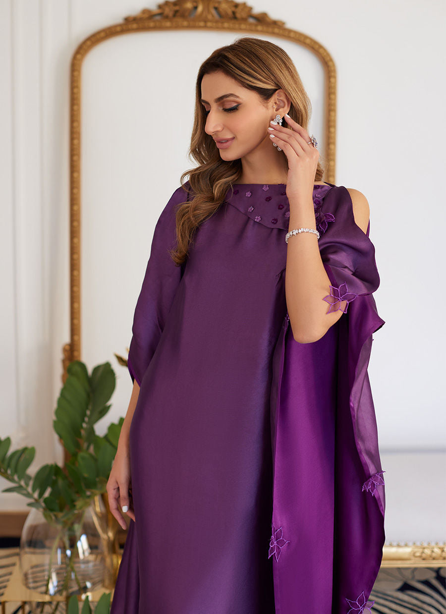 Farah Talib Aziz | Luna Eid Collection 24 | MAYLONE SPARKLING GRAPE - by - Libasekhas UK - Registered Vendor of : Farah Talib Aziz - 100% Original Designer Dresss