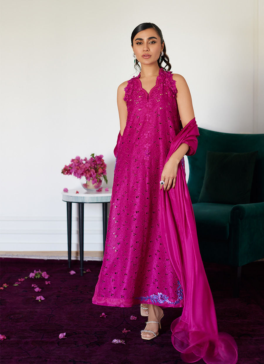 Farah Talib Aziz | Luna Eid Collection 24 | CLARIENE HOT PINK - by - Libasekhas UK - Registered Vendor of : Farah Talib Aziz - 100% Original Designer Dresss