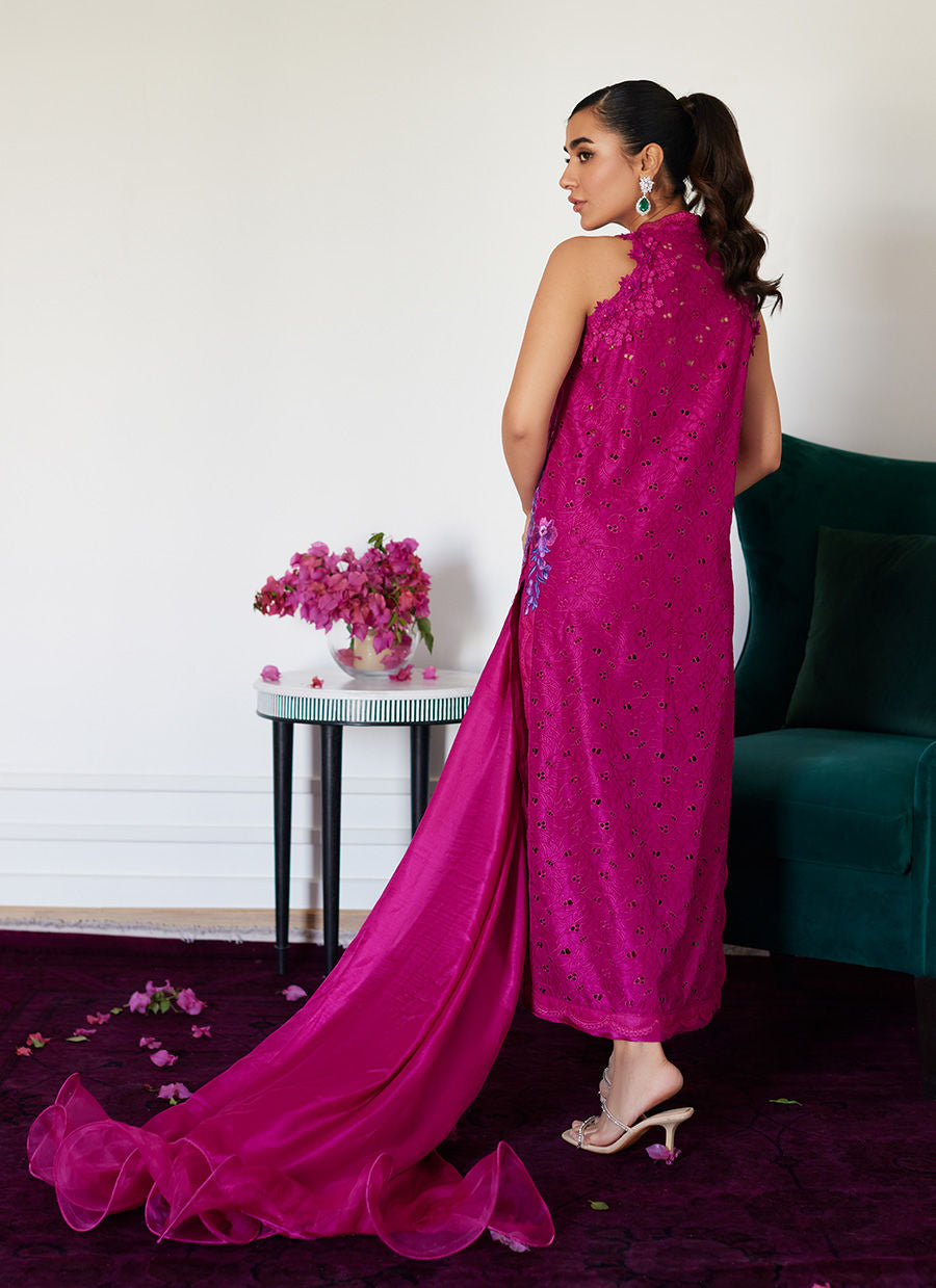 Farah Talib Aziz | Luna Eid Collection 24 | CLARIENE HOT PINK - by - Libasekhas UK - Registered Vendor of : Farah Talib Aziz - 100% Original Designer Dresss