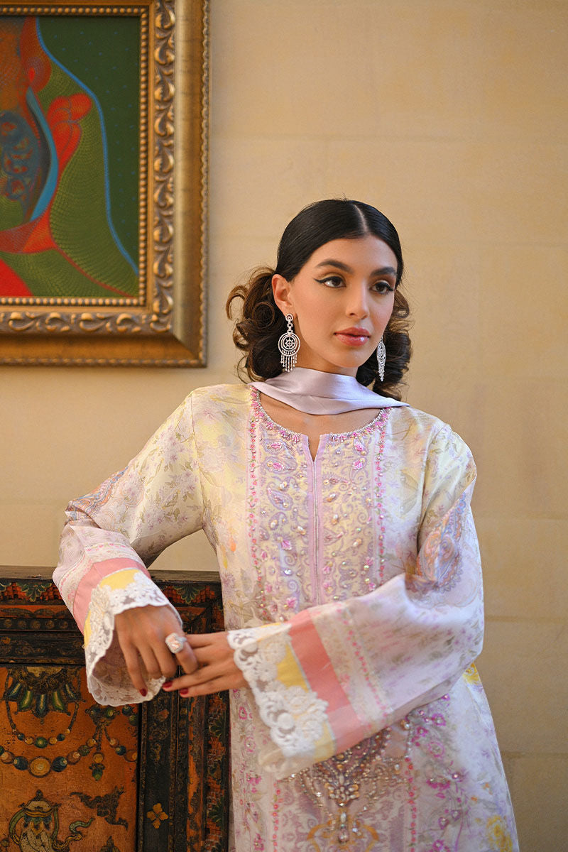 Ansab Jahangir | Digital Silk | Ciel Kaftan - by Libasekhas UK - Registered Vendor of : Ansab Jahangir - 100% Original Designer Dress