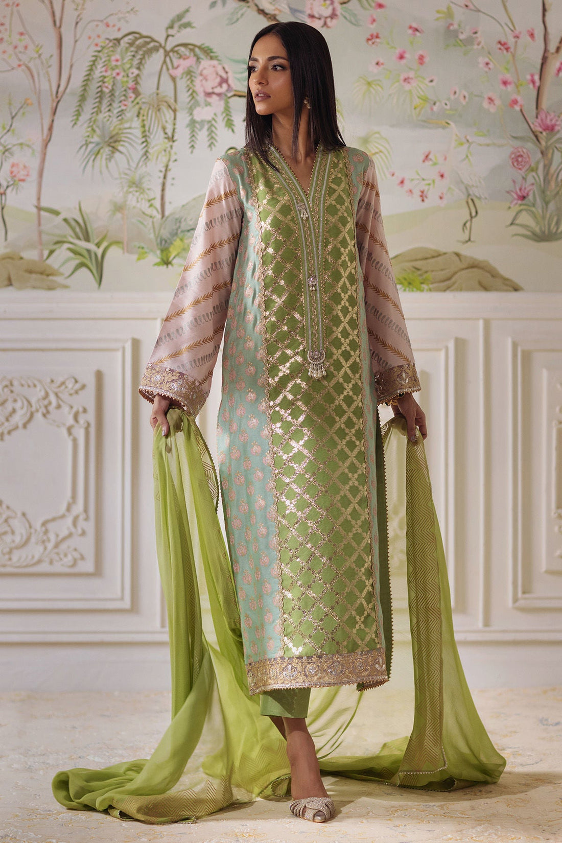 Annus Abrar | Elemental Festive | Nishba (Shirt, Pants and Dupatta) - by Libasekhas UK - Registered Vendor of : Annus Abrar - 100% Original Designer Dress