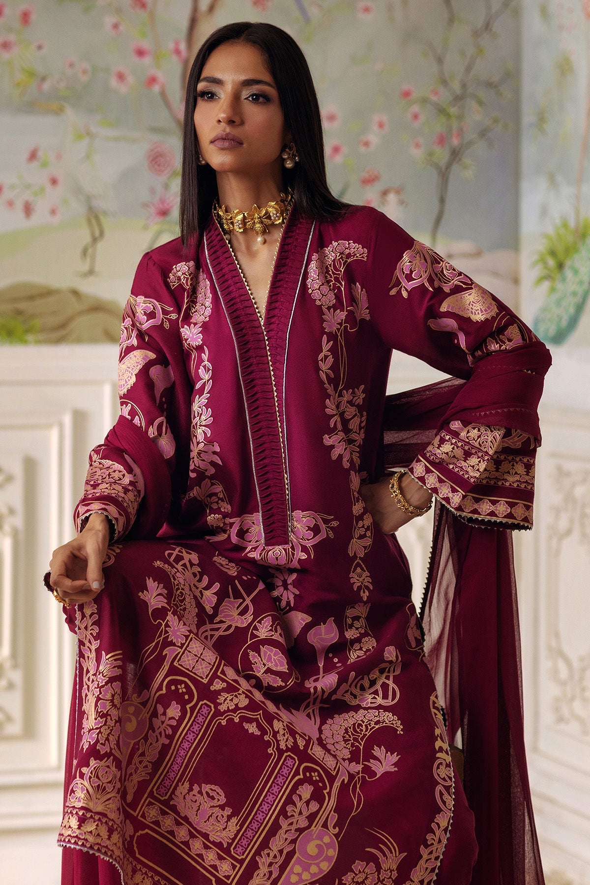 Annus Abrar | Elemental Festive | Renali (Shirt, Pants and Dupatta) - by Libasekhas UK - Registered Vendor of : Annus Abrar - 100% Original Designer Dress