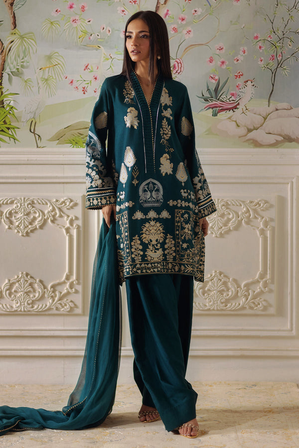 Annus Abrar | Elemental Festive | Qirat (Shirt, Pants and Dupatta) - by Libasekhas UK - Registered Vendor of : Annus Abrar - 100% Original Designer Dress