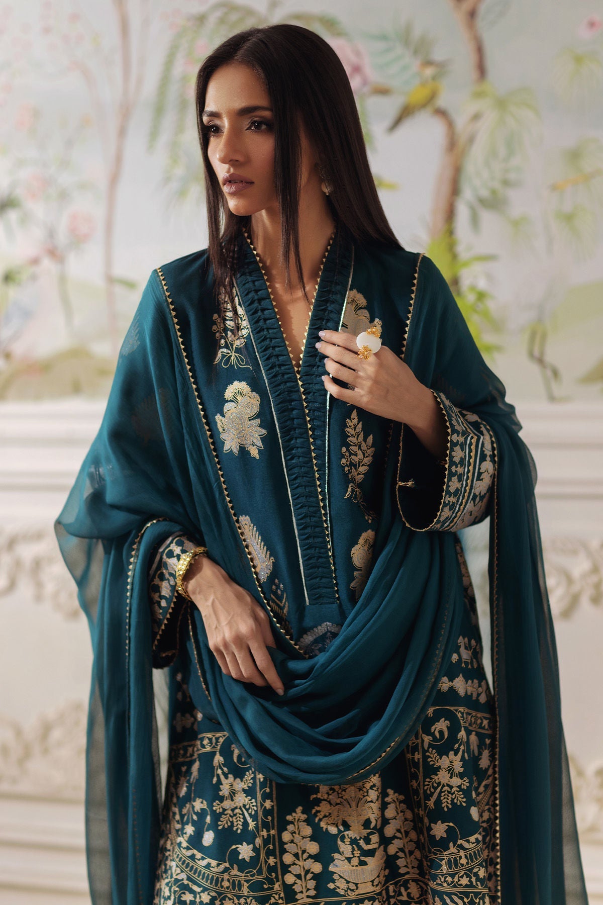 Annus Abrar | Elemental Festive | Qirat (Shirt, Pants and Dupatta) - by Libasekhas UK - Registered Vendor of : Annus Abrar - 100% Original Designer Dress