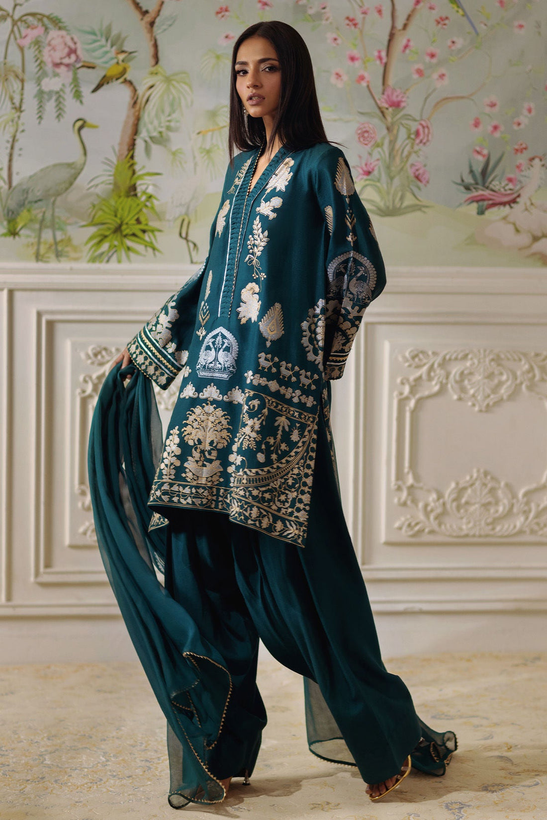 Annus Abrar | Elemental Festive | Qirat (Shirt, Pants and Dupatta) - by Libasekhas UK - Registered Vendor of : Annus Abrar - 100% Original Designer Dress