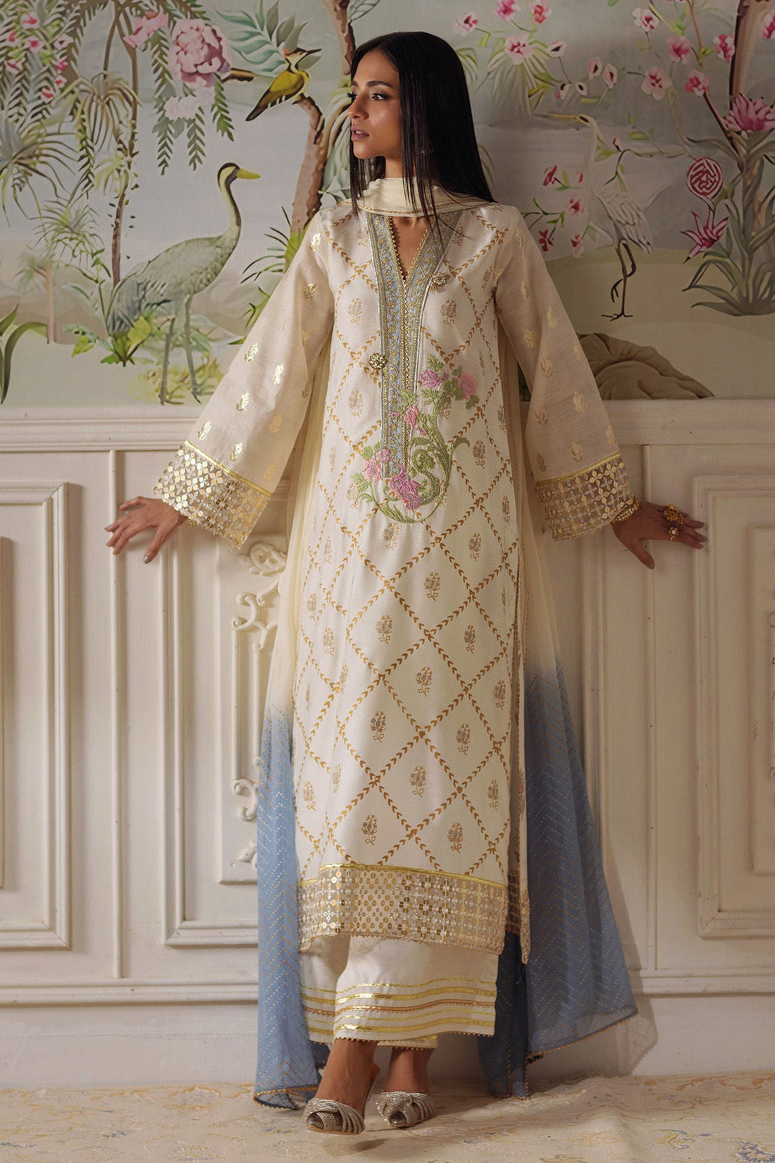 Annus Abrar | Elemental Festive | Fasila (Shirt, Pants and Dupatta) - by Libasekhas UK - Registered Vendor of : Annus Abrar - 100% Original Designer Dress