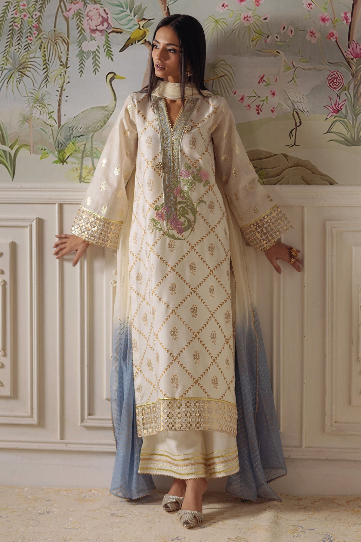 Annus Abrar | Elemental Festive | Fasila (Shirt, Pants and Dupatta) - by Libasekhas UK - Registered Vendor of : Annus Abrar - 100% Original Designer Dress