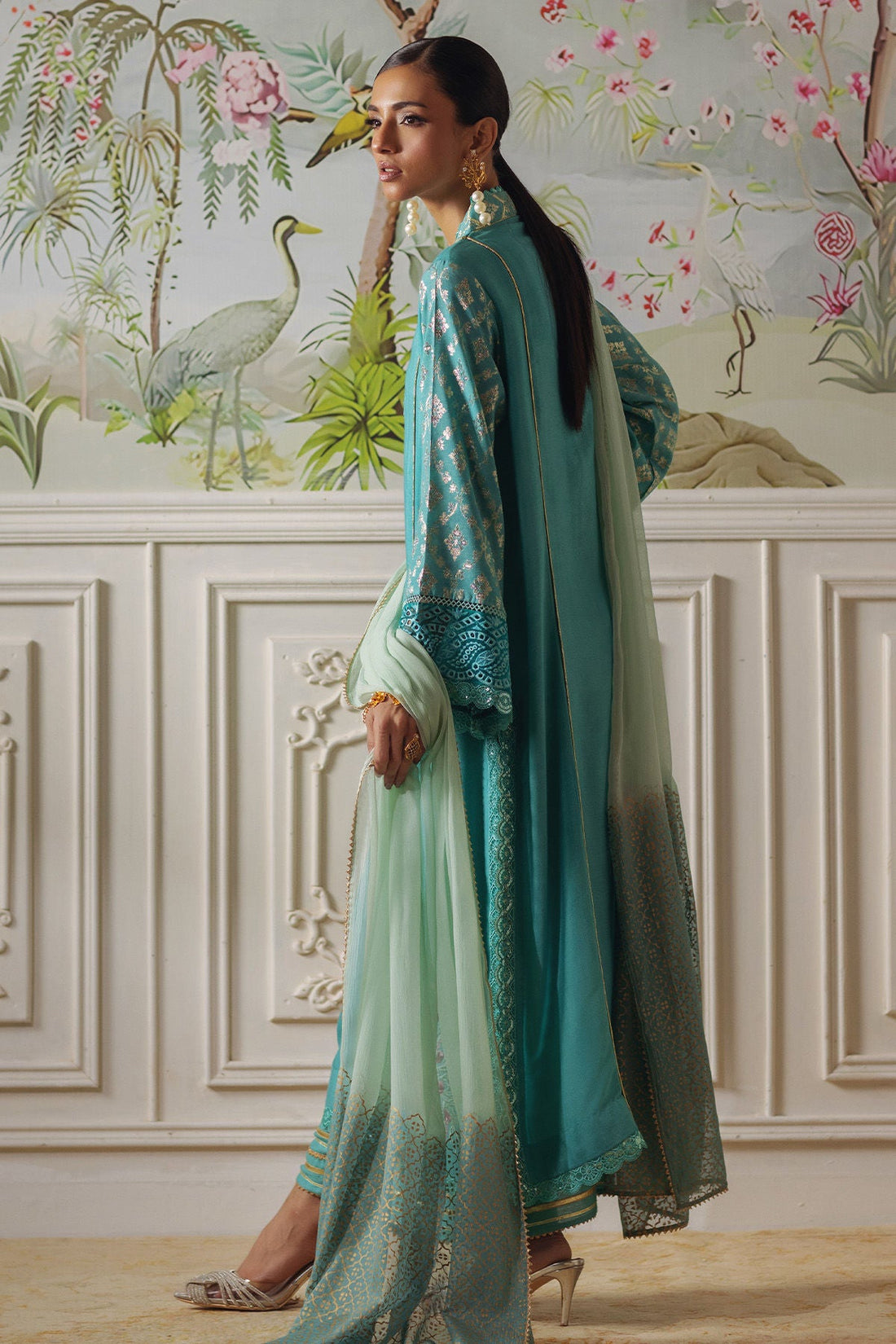 Annus Abrar | Elemental Festive | Reshaal (Shirt, Pants and Dupatta) - by Libasekhas UK - Registered Vendor of : Annus Abrar - 100% Original Designer Dress