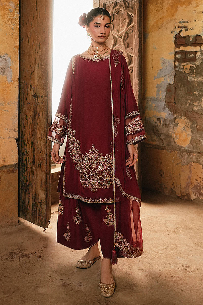 MNR | Farid Manzil Luxury Pret 26 | Mehk-e-Laal - by Libasekhas - Registered Vendor of : MNR - 100% Original Designer Dress