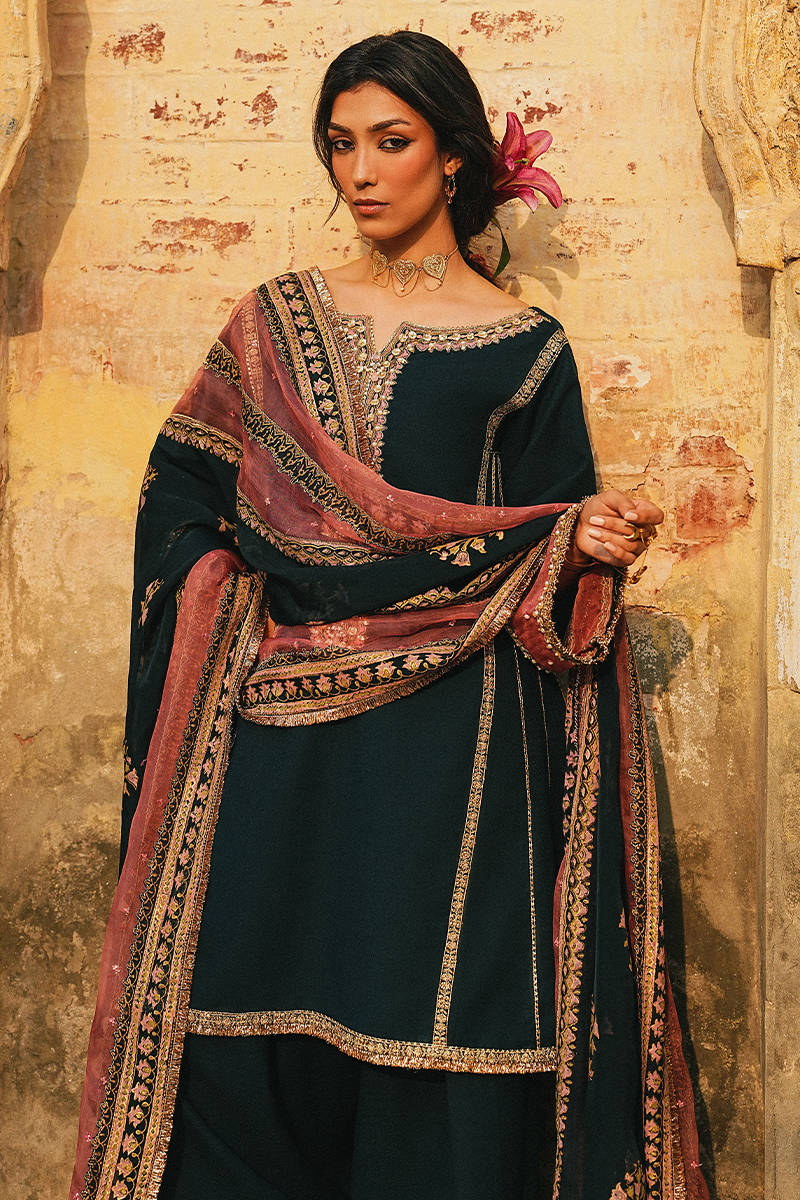 MNR | Farid Manzil Luxury Pret 26 | Neel-e-Ronak - by Libasekhas - Registered Vendor of : MNR - 100% Original Designer Dress