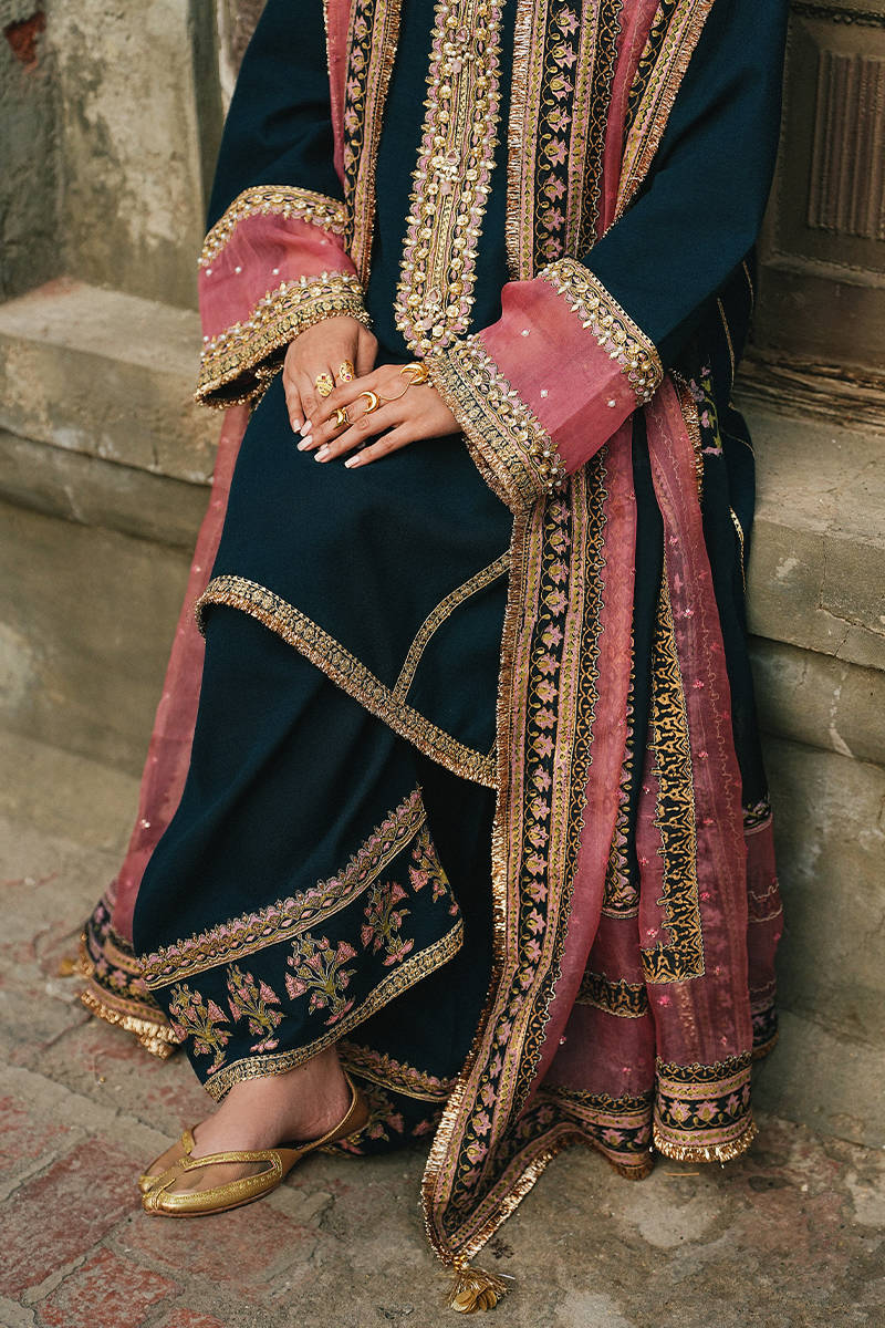 MNR | Farid Manzil Luxury Pret 26 | Neel-e-Ronak - by Libasekhas - Registered Vendor of : MNR - 100% Original Designer Dress