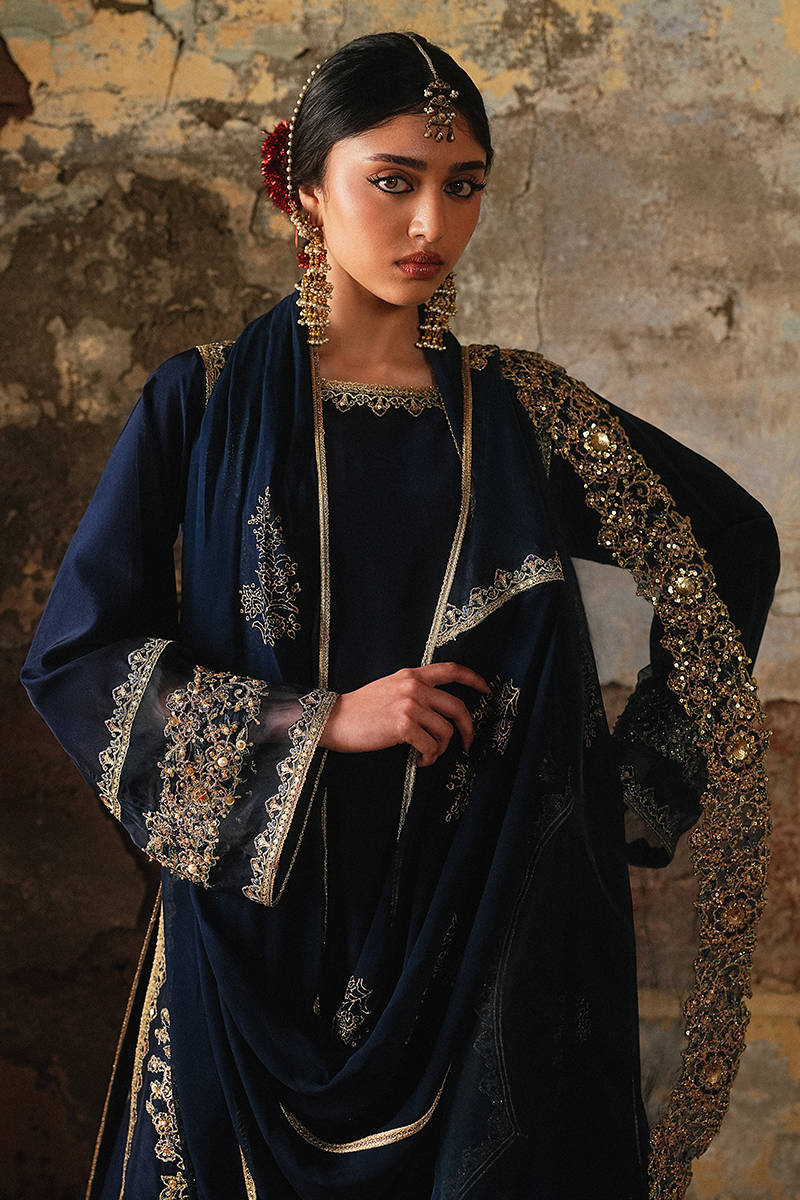 MNR | Farid Manzil Luxury Pret 26 | Mehk-e-Neel - by Libasekhas - Registered Vendor of : MNR - 100% Original Designer Dress