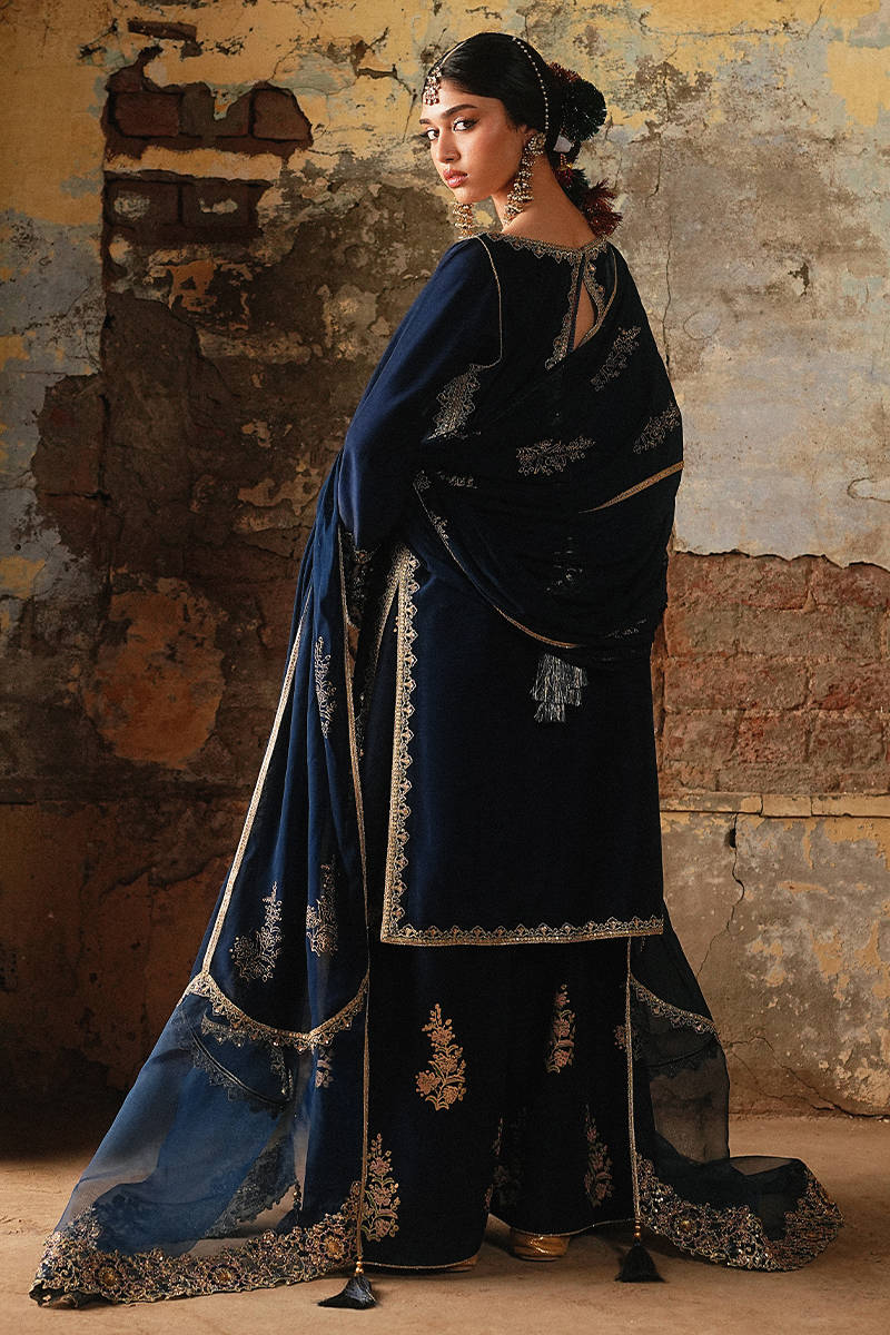 MNR | Farid Manzil Luxury Pret 26 | Mehk-e-Neel - by Libasekhas - Registered Vendor of : MNR - 100% Original Designer Dress