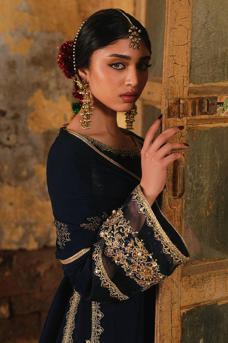 MNR | Farid Manzil Luxury Pret 26 | Mehk-e-Neel - by Libasekhas - Registered Vendor of : MNR - 100% Original Designer Dress