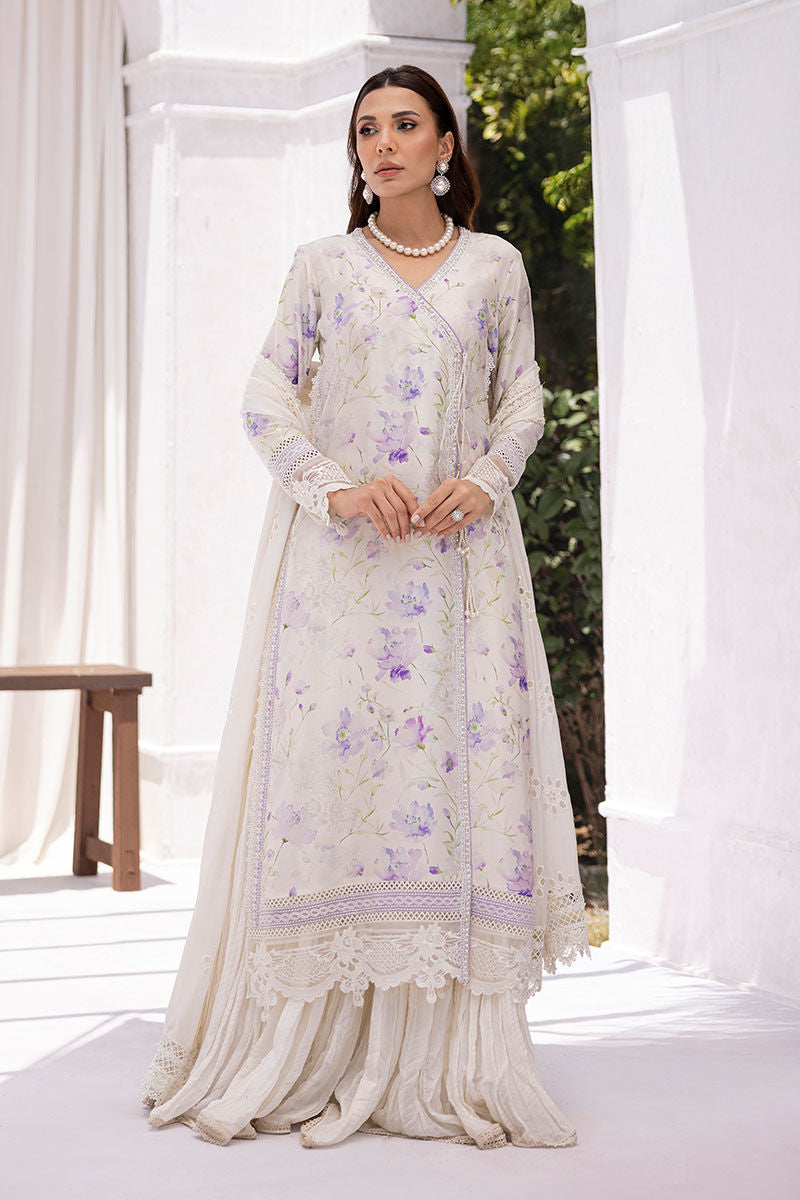 Ansab Jahangir | Digital Silk | Lila Shirt And Dupatta - by Libasekhas UK - Registered Vendor of : Ansab Jahangir - 100% Original Designer Dress