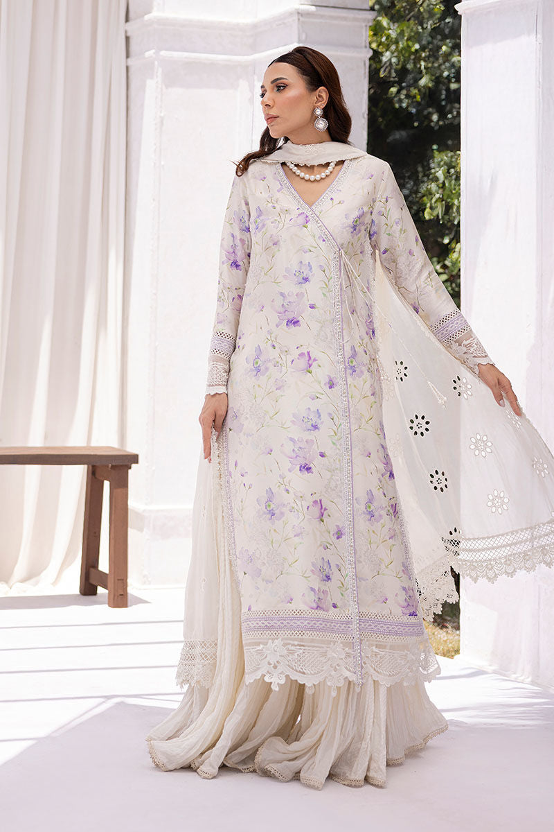 Ansab Jahangir | Digital Silk | Lila Shirt And Dupatta - by Libasekhas UK - Registered Vendor of : Ansab Jahangir - 100% Original Designer Dress