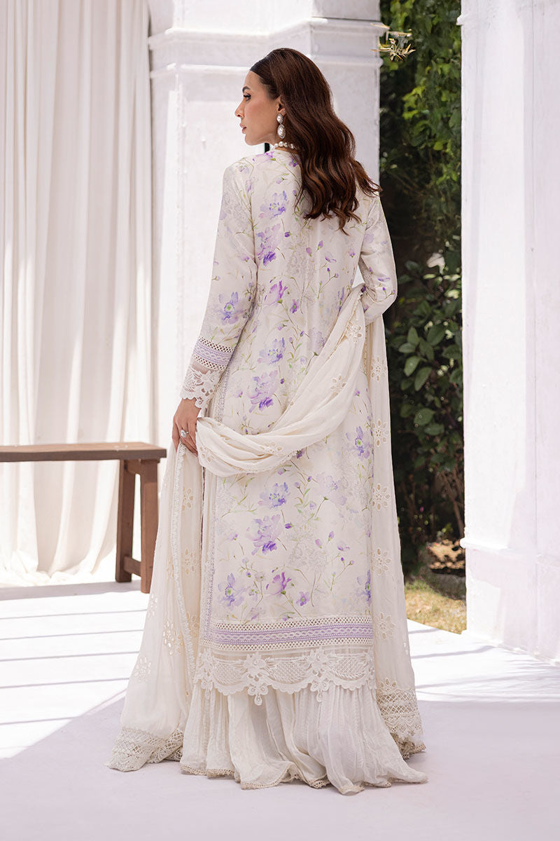 Ansab Jahangir | Digital Silk | Lila Shirt And Dupatta - by Libasekhas UK - Registered Vendor of : Ansab Jahangir - 100% Original Designer Dress