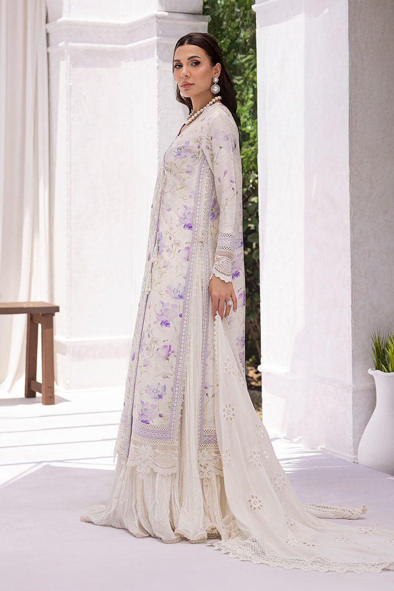 Ansab Jahangir | Digital Silk | Lila Shirt And Dupatta - by Libasekhas UK - Registered Vendor of : Ansab Jahangir - 100% Original Designer Dress