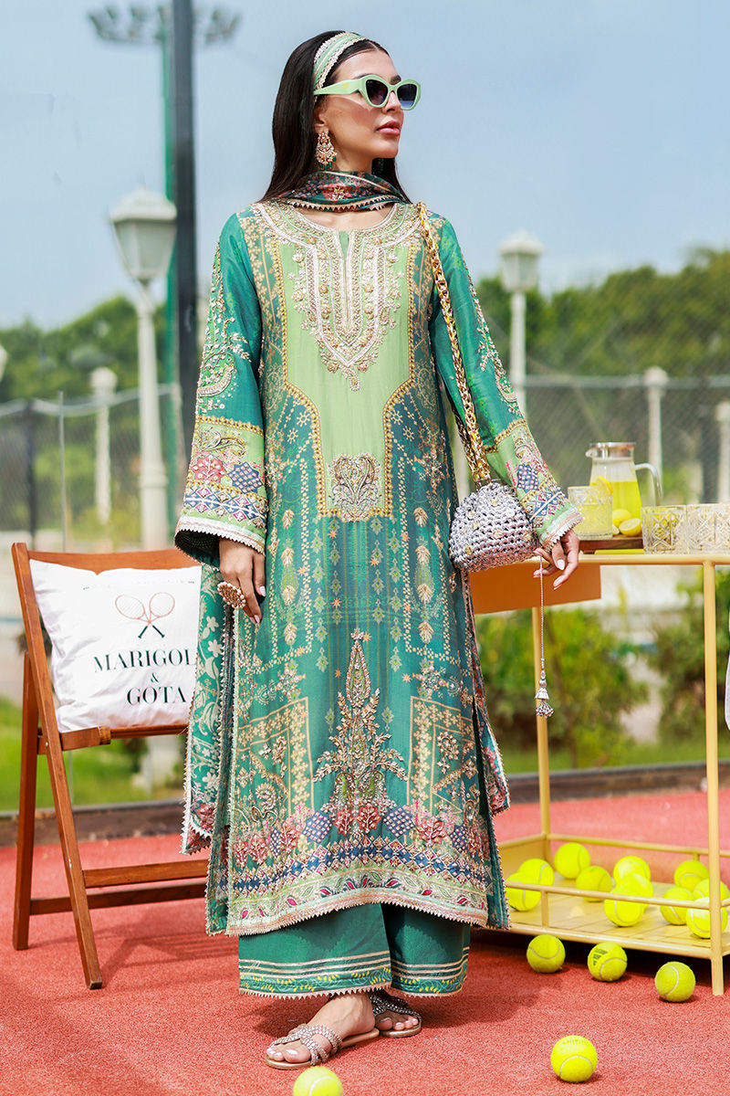 Ansab Jahangir | Marigold and Gota | Zartasha - by Libasekhas UK - Registered Vendor of : Ansab Jahangir - 100% Original Designer Dress