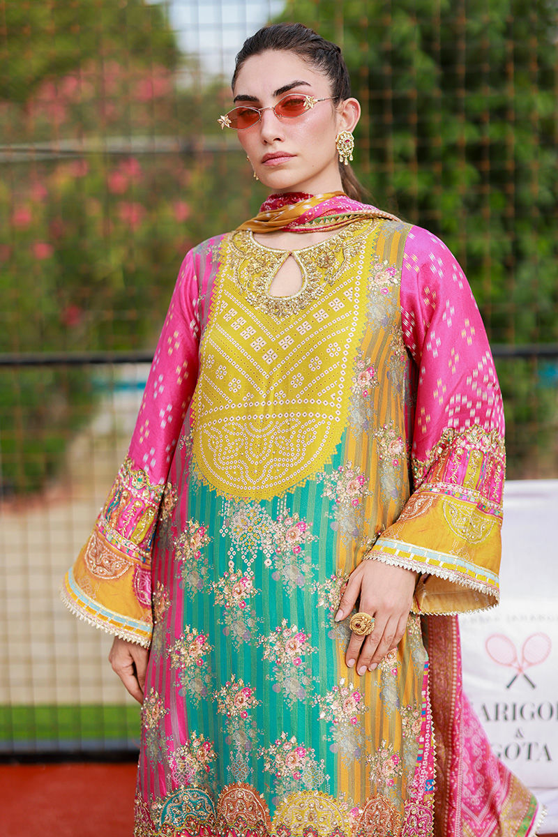 Ansab Jahangir | Marigold and Gota | Elif - by Libasekhas UK - Registered Vendor of : Ansab Jahangir - 100% Original Designer Dress