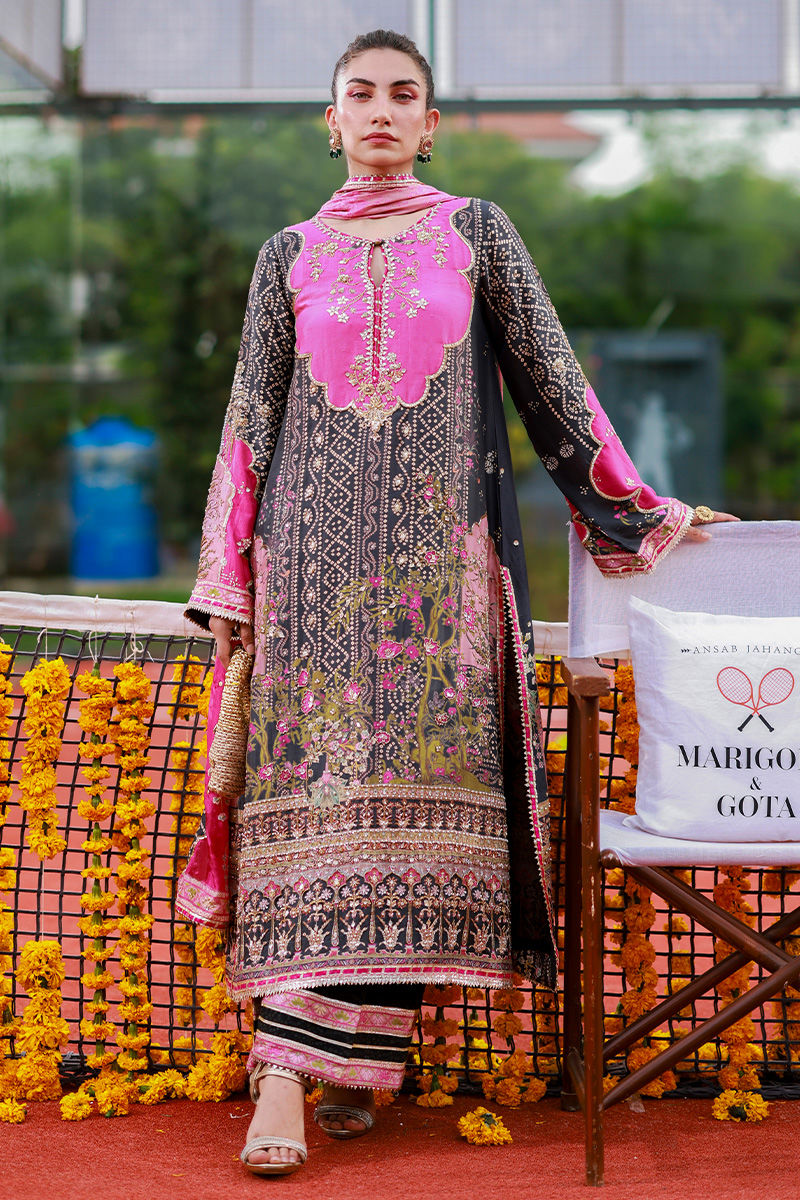 Ansab Jahangir | Marigold and Gota | Laraib - by Libasekhas UK - Registered Vendor of : Ansab Jahangir - 100% Original Designer Dress