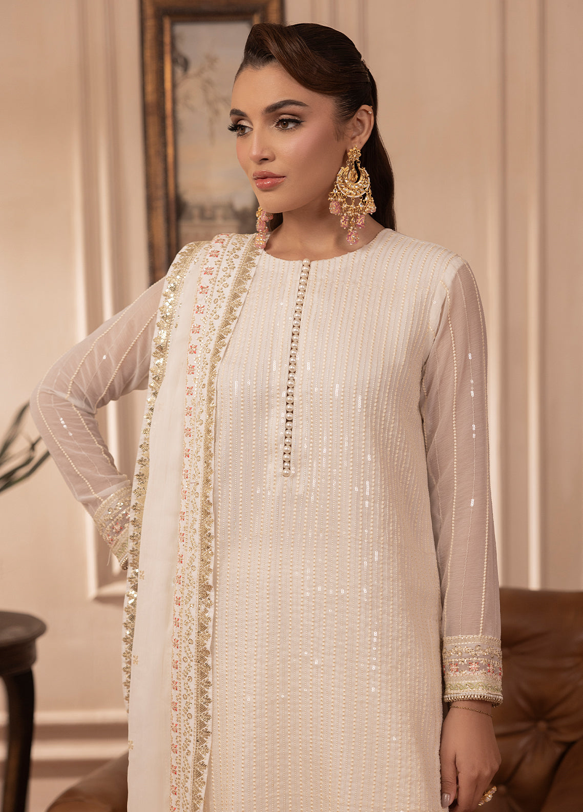 Sahane | Elyssa Festive Chiffon | CT-19005 Perle - ELYSSA - by - Libasekhas UK - Registered Vendor of : Sahane - 100% Original Designer Dresss