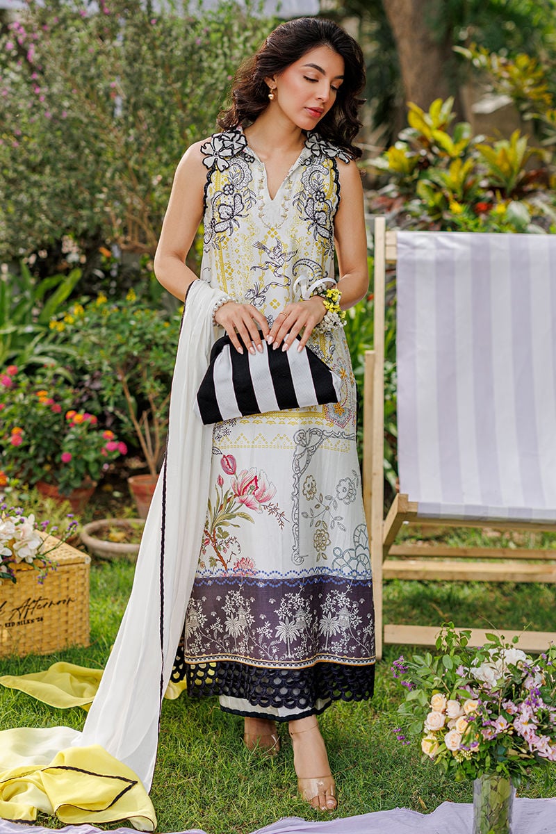 Ansab Jahangir | A Silk Afternoon Luxury Eid Silks 26 | Honeydew - by Libasekhas UK - Registered Vendor of : Ansab Jahangir - 100% Original Designer Dress