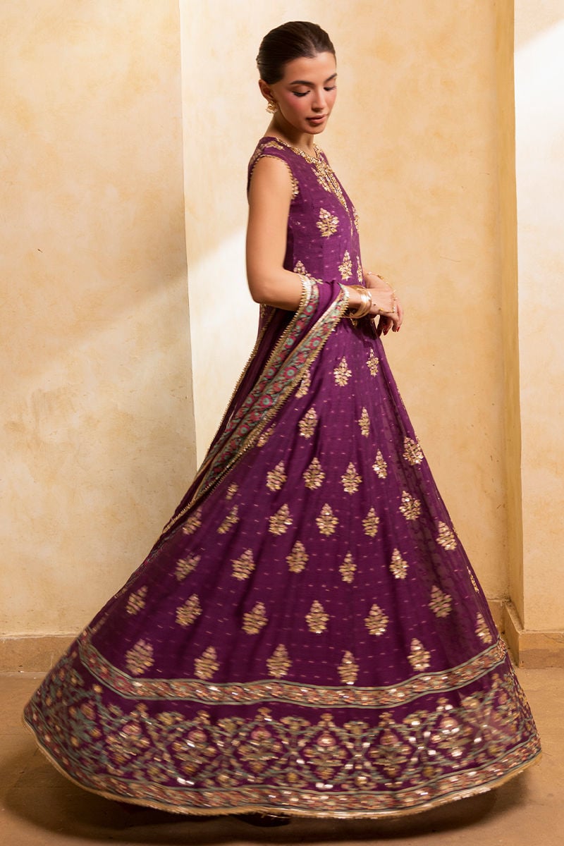 Ansab Jahangir | Artisan Prints 26 | Mulberry - by Libasekhas UK - Registered Vendor of : Ansab Jahangir - 100% Original Designer Dress