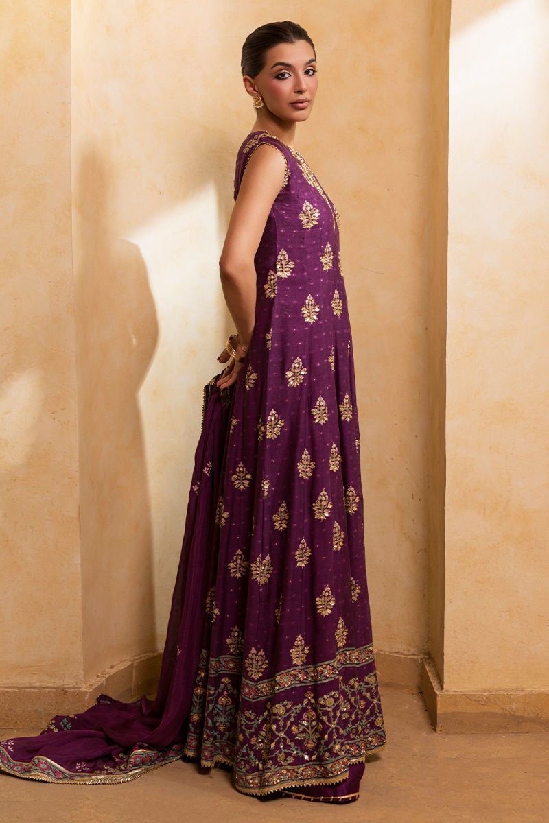 Ansab Jahangir | Artisan Prints 26 | Mulberry - by Libasekhas UK - Registered Vendor of : Ansab Jahangir - 100% Original Designer Dress
