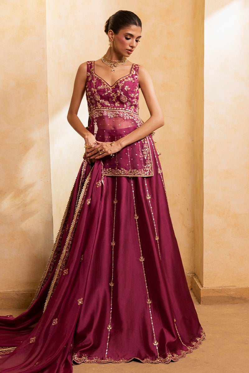 Ansab Jahangir | Artisan Prints 26 |Berry Velour - by Libasekhas UK - Registered Vendor of : Ansab Jahangir - 100% Original Designer Dress